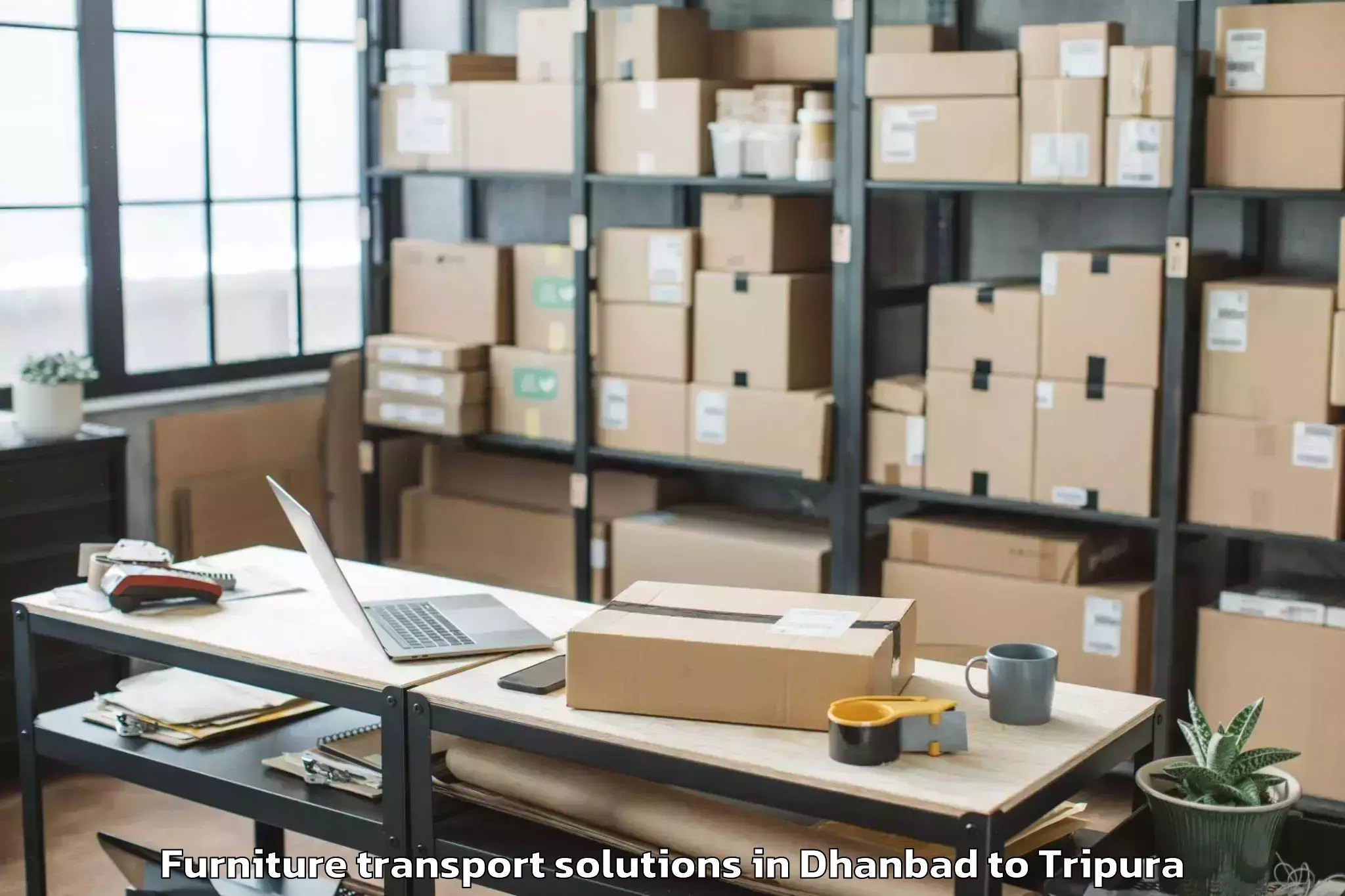 Dhanbad to Gournagar Furniture Transport Solutions Booking